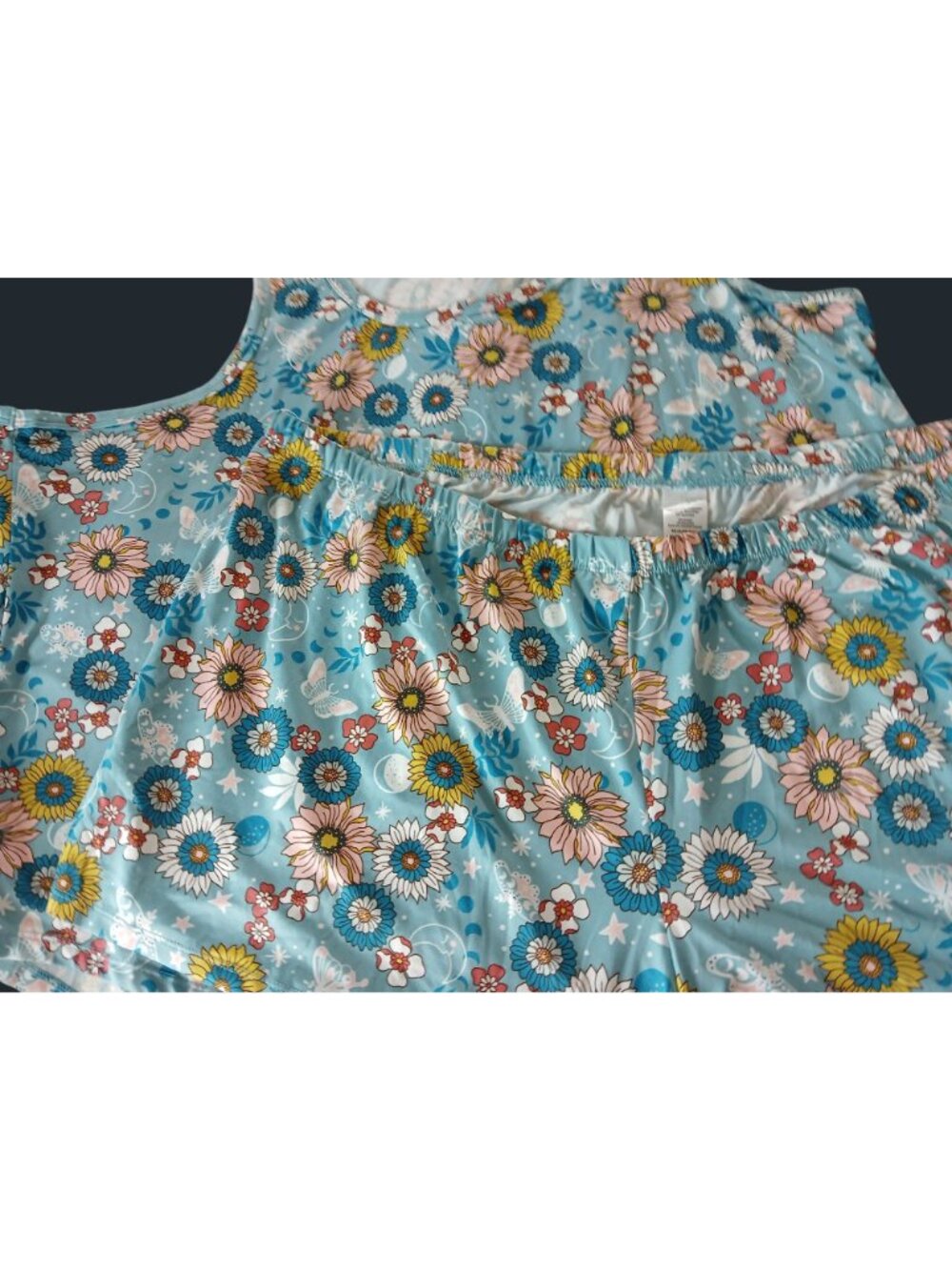 Joyspun PJs Plus Size Floral Pajama Set 3X Tank Top Shorts Recycled Poly Pockets - Picture 4 of 13